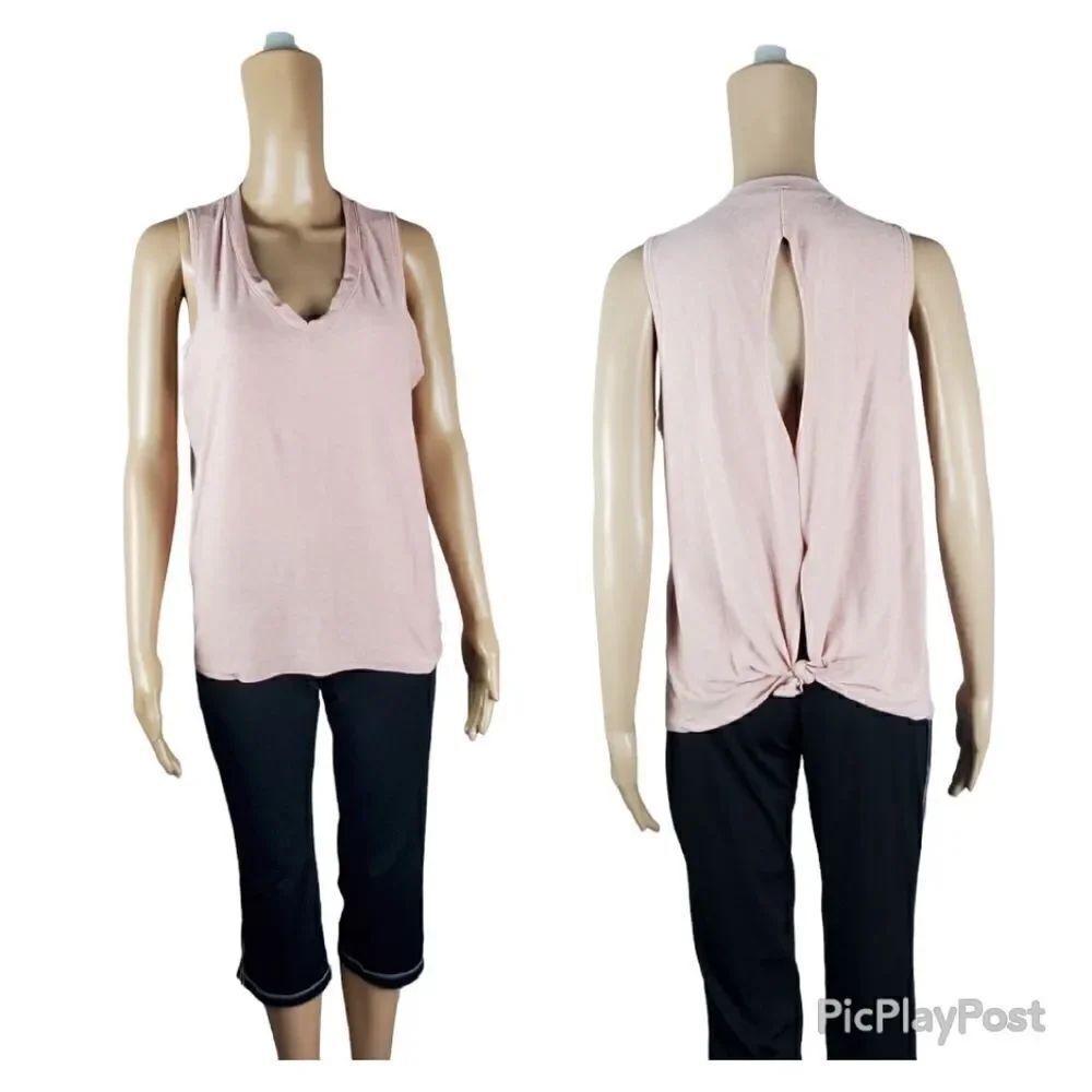 Beyond Yoga Blush Pink Athletic Tie Back Tank Top